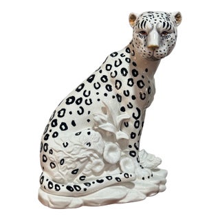Fitz and Floyd Villa Palm Porcelain Cheetah For Sale