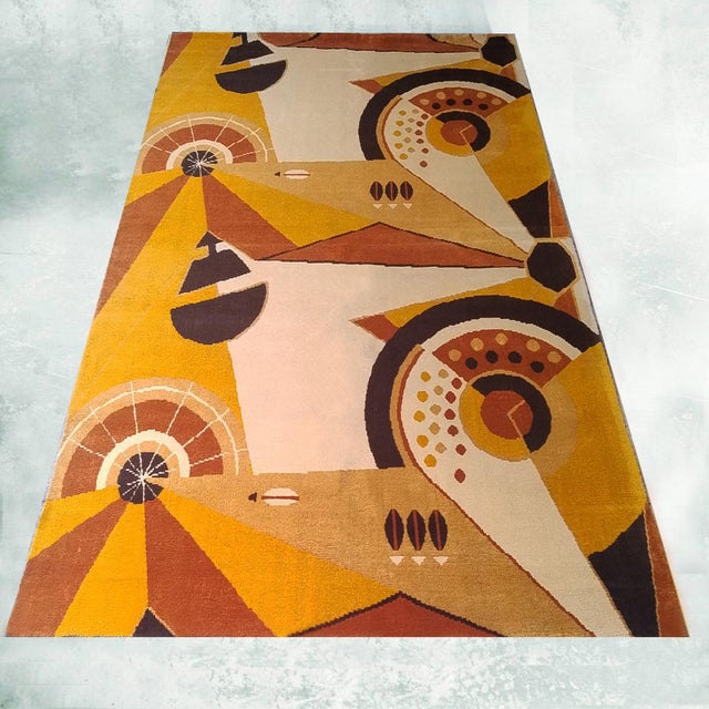Constructivist Mechanical Futuristic Rug, France, 1950s For Sale - Image 12 of 12