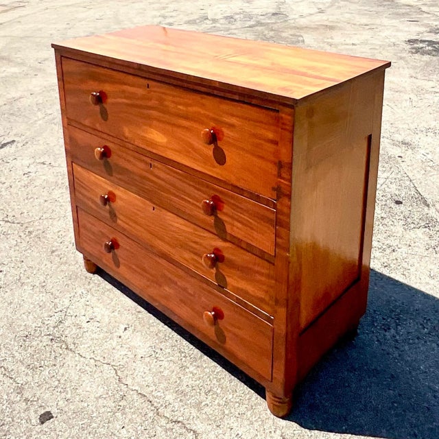 Vintage Flame Mahogany Four-Drawer Chest For Sale - Image 10 of 12