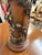 Brown Mid 20th Century Mabro Lamp Company Carved Flower Table Lamp, Medium For Sale - Image 8 of 12