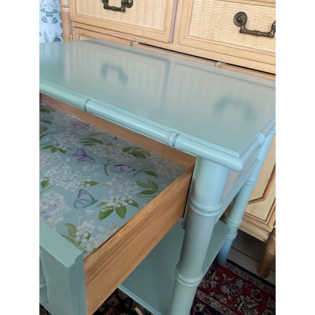 Thomasville 1970s Attributed to Thomasville Allegro Faux Bamboo Nightstands - A Pair For Sale - Image 4 of 5
