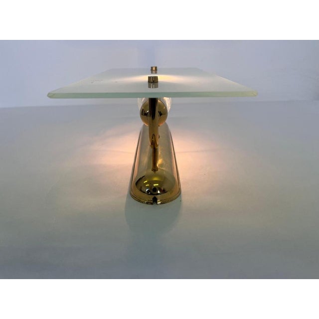 Mid-Century Brass and Glass Wall Lights, 1980s, Set of 2 For Sale - Image 4 of 8