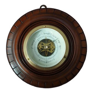 Late 19th Century Antique French Skeleton Dial Aneroid Barometer - Lg Hallmark For Sale