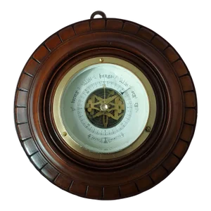 Late 19th Century Antique French Skeleton Dial Aneroid Barometer - Lg Hallmark