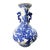 Vintage Large Chinoiserie Porcelain Blue & White Onion Shape Vase 21.75" H For Sale