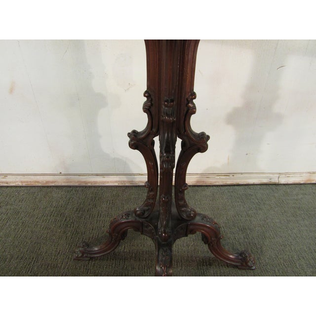 Wood Beautiful Walnut French Style Carved Lamp Table For Sale - Image 7 of 9
