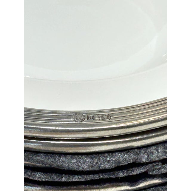 Tuscan 8 Piece Arte Italica Tuscan Pewter Rim Pasta/Soup Bowls For Sale - Image 3 of 4