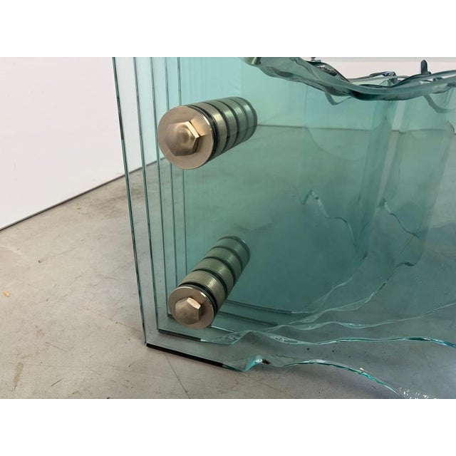 1980s Shell Glass Coffee Table attributed to Danny Lane for Fiam Italy, 1980s For Sale - Image 5 of 13