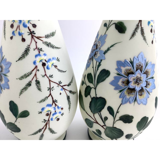 Cream Rare Antique Pair Franz Pallme-Koenig Vases, Large 18", Signed, Pre-1887, Czech, Victorian For Sale - Image 8 of 12