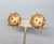 Mid-Century Modern Vintage 1960s Signed Crown Trifari Round Goldtone Studded Clip Earrings-2 Pieces For Sale - Image 3 of 7