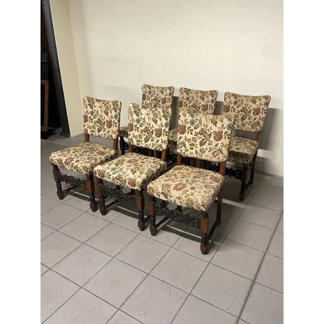 1940s Wooden Chairs from the 1940s with Turned and Carved Details, Set of 6 For Sale - Image 5 of 18