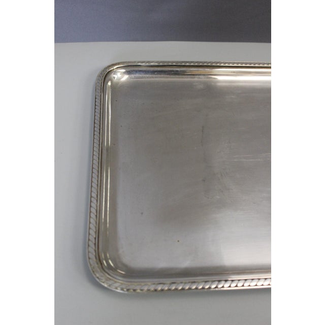 Silver Silver-Plated Metal Serving Tray with Marine Anchor, 1950s For Sale - Image 8 of 10