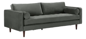 Cave Ash Gray Velvet Sofa