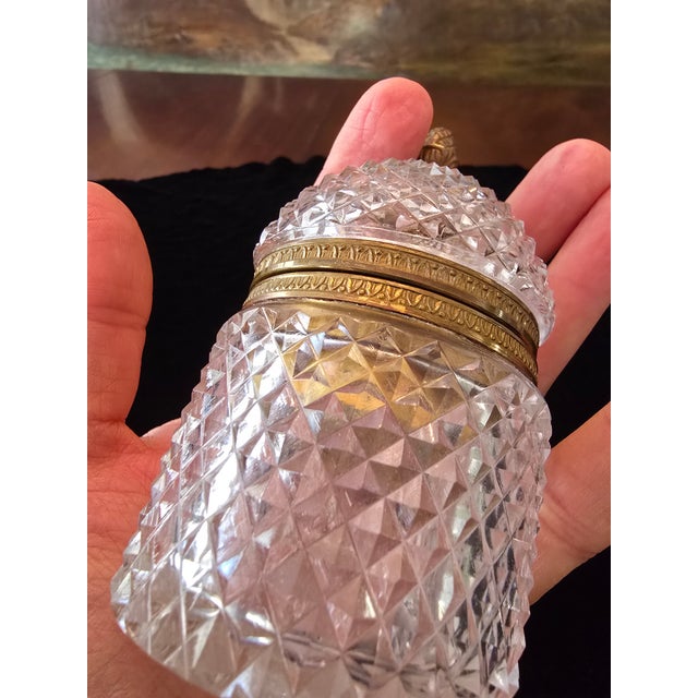 Transparent Vintage Pre Mid Century Baccarat Style Crystal Dome Box For Sale - Image 8 of 8