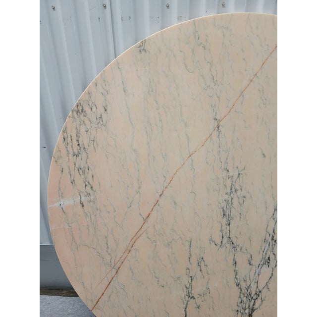 Mid-Century Modern 1960s Round Italian Marble Coffee Table With Octagonal Pedestal Base For Sale - Image 3 of 10