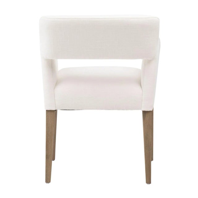 White Mid-Century Style Dining Arm Chair For Sale - Image 4 of 5