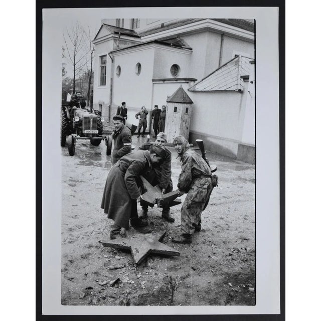 Hungary Uprising in Front Rebels with a Broken Red Star, 1956 For Sale