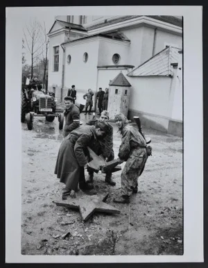 Hungary Uprising in Front Rebels with a Broken Red Star, 1956