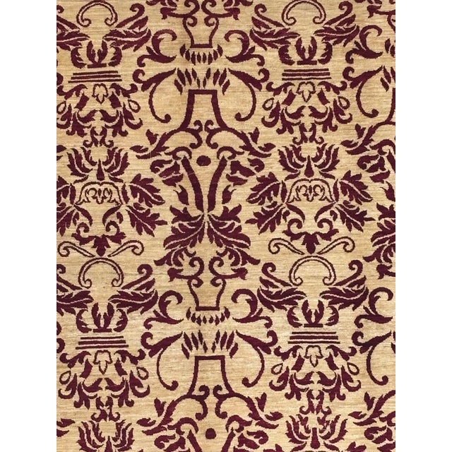 Wool pile genuine hand made Turkish Oushak rug -