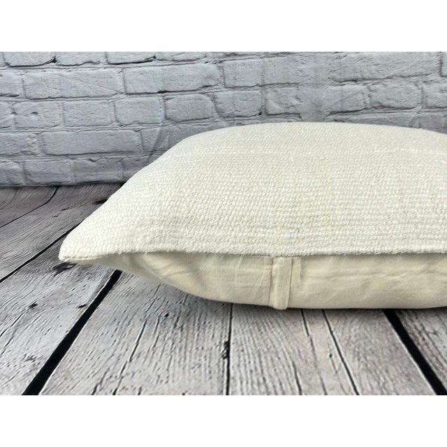 16 x 24 Hemp Pillow Turkish Cushion Natural White Pillow Cushion Cover For Sale - Image 4 of 4