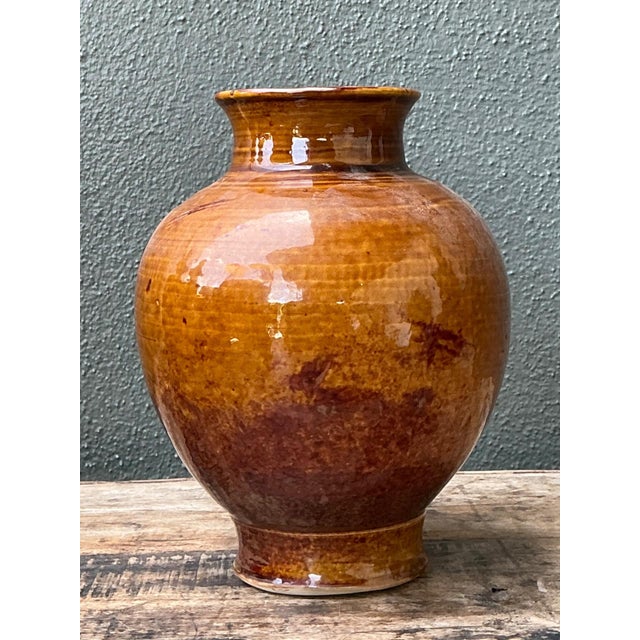 Vintage Textured Ceramic Pottery Vase For Sale In West Palm - Image 6 of 16