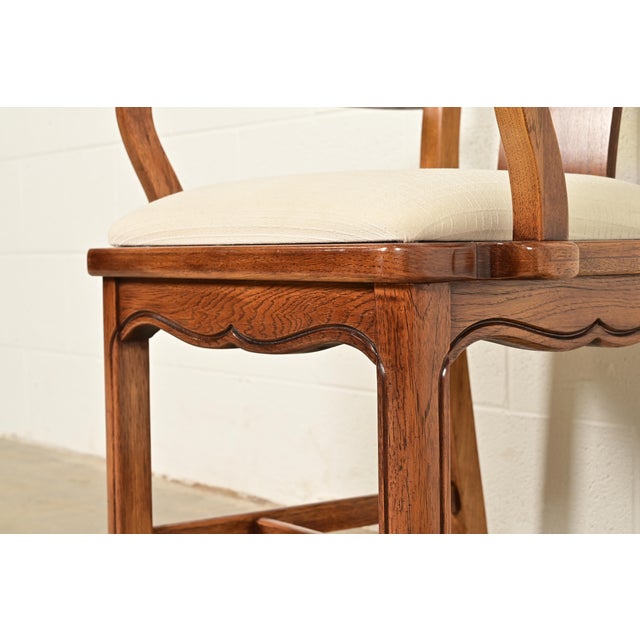 Thomasville Mid-Century Hollywood Regency Chinoiserie Carved Walnut Armchairs, Pair For Sale - Image 9 of 15