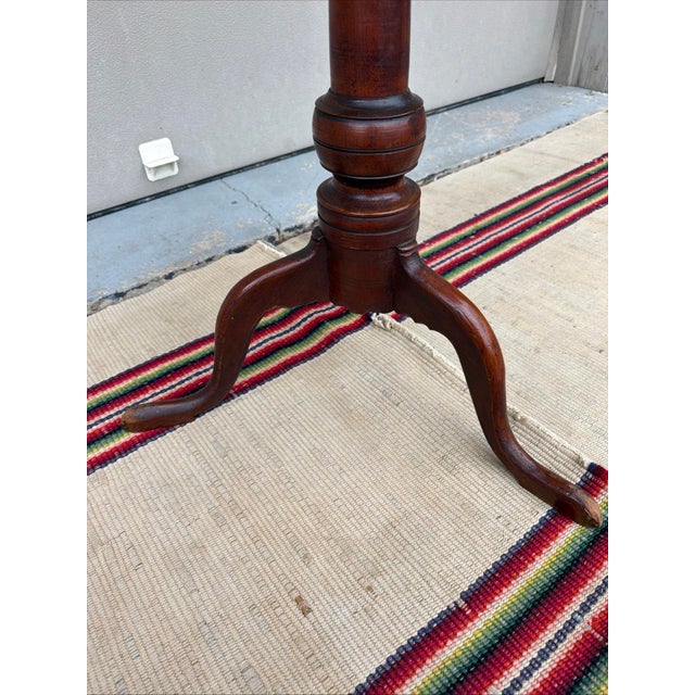 A Very Fine Chester County, Pa Cherry Federal Snake Leg Candle Stand, Circa 1790-1810 For Sale - Image 12 of 18