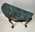 Vintage Chippendale Style Carved Mahogany Green Marble Top Demilune Console Table For Sale - Image 11 of 13