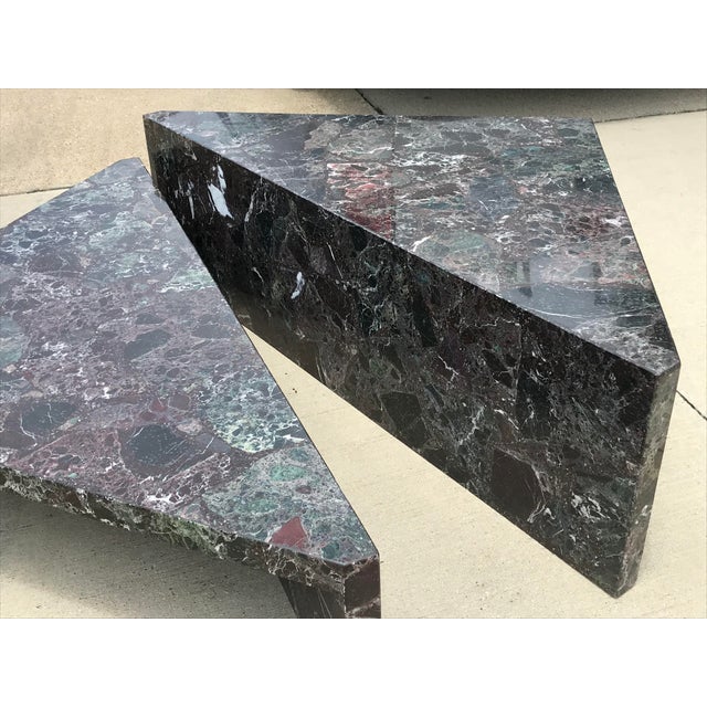 Post-Modern Italian Marble Coffee Table - 2 Pieces For Sale In Dallas - Image 6 of 12