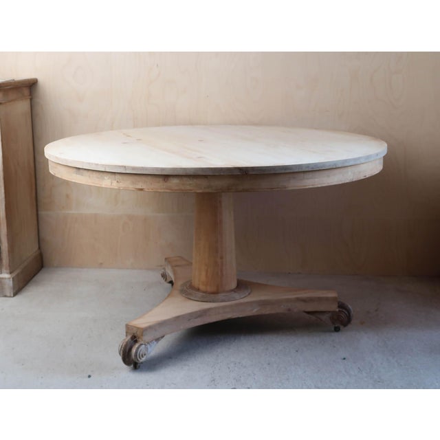 Fabulous round Georgian table. Made from bleached topical hardwood and pine Great simple lines. I have chosen not to...