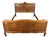 Vintage French Louis Style Oak Double Bed Frame with Carved Headboard For Sale