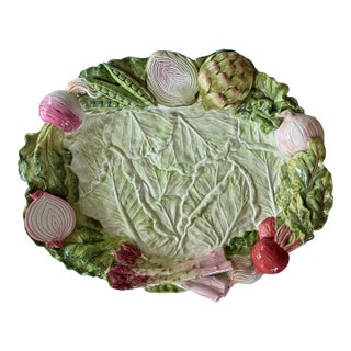 Vintage Fitz and Floyd Majolica Style Large French Garden Platter For Sale