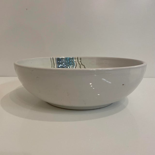Vintage ceramic bowl was handmade and hand painted in Italy. The bowl is signed by the artist A. Franchini on the inside...