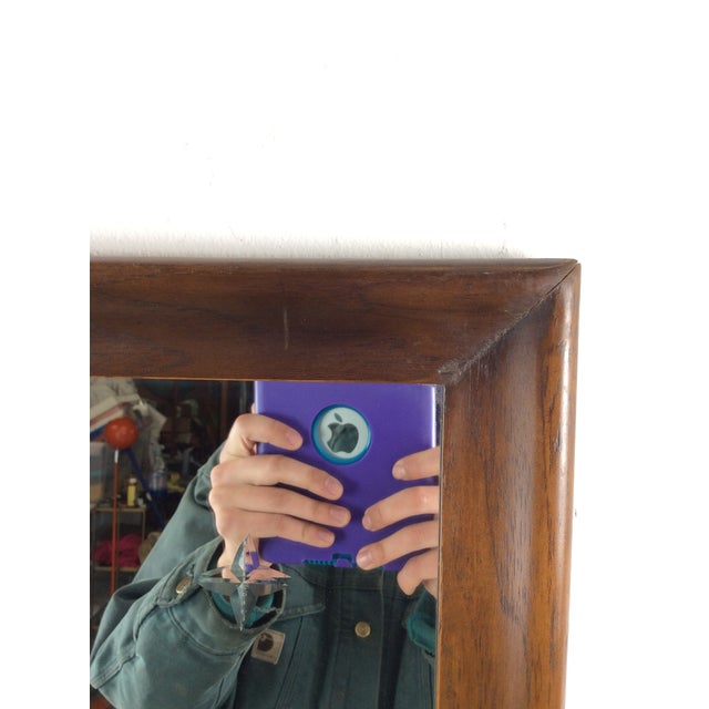 Mid Century Modern Mountable Mirror With Walnut Frame For Sale - Image 11 of 17