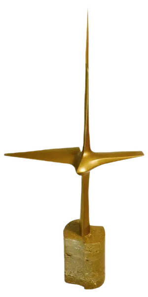 Abstract Aerodynamic Bronze Sculpture, Dutch, 1977