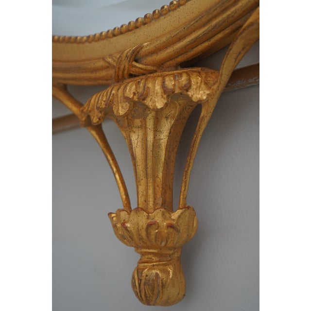Carvers Guild Crowned Oval Gold Gilt Mirror For Sale - Image 10 of 13