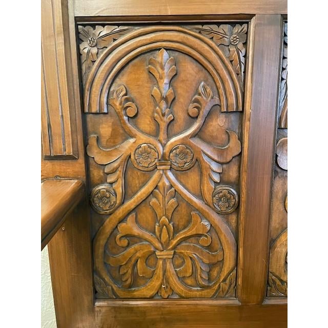 Antique Hand-Carved Wood Storage Bench For Sale - Image 13 of 16