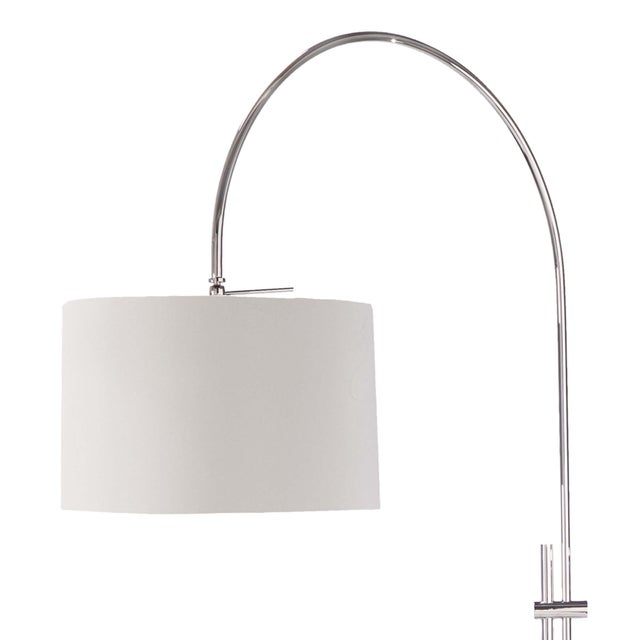 Traditional Regina Andrew Arc Floor Lamp With Fabric Shade in Polished Nickel For Sale - Image 3 of 7
