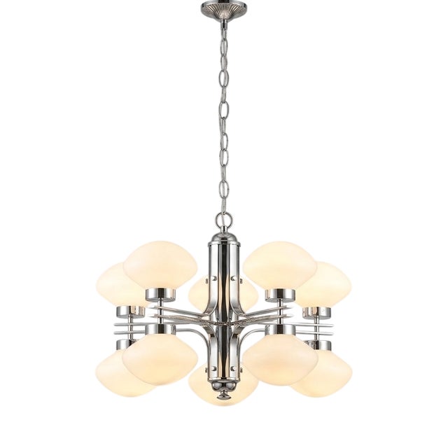 Vintage Chandelier with Polished Chrome Frame, 1970s For Sale