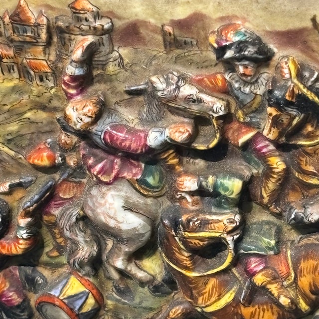Antique Capodimonte Ceramic Plaque, Naples, 1800 For Sale - Image 9 of 15