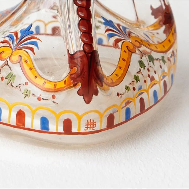 Antique Late 19th Century Enamelled Glass Decanter and Glasses by J & L Lobmeyr, Vienna- 5 Pieces For Sale - Image 11 of 12