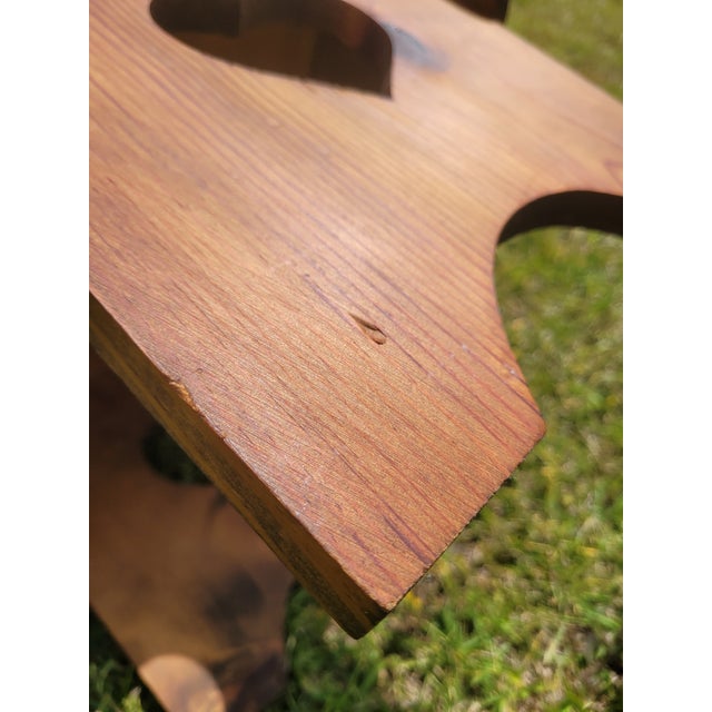 Rustic Pine Step Stool With Heart Cut-Outs and Etched Mallard Scene For Sale - Image 9 of 12