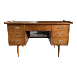 1960s Mid Century Walnut Desk by Broyhill For Sale