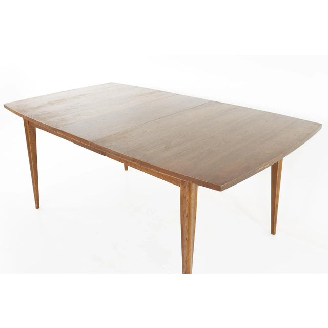 1960s Broyhill Brasilia Mid Century Walnut Dining Table With 1 Leaf For Sale - Image 5 of 13