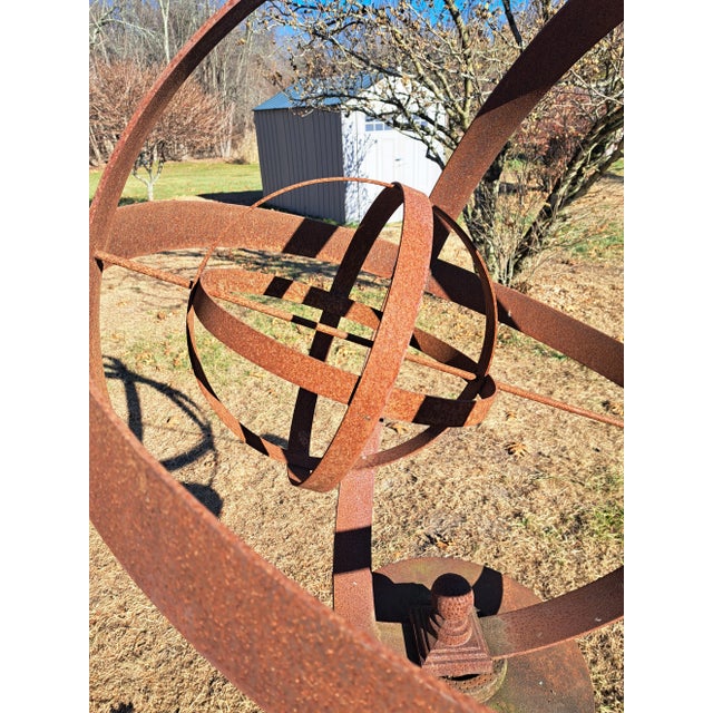 Metal Large Iron Garden Armillary For Sale - Image 7 of 8