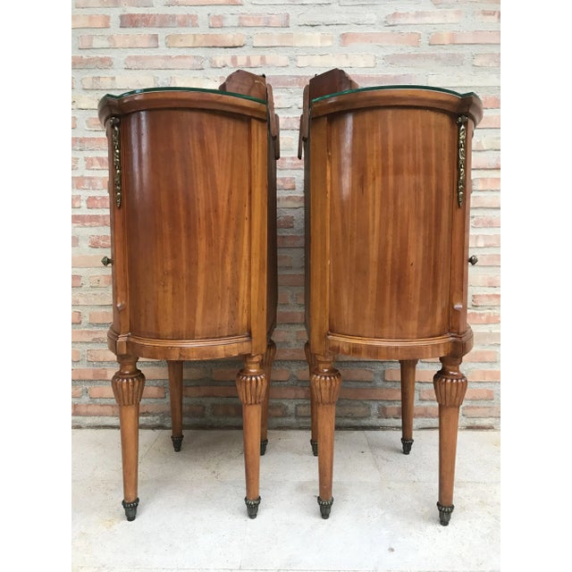Vintage Louis XVI Style Metal and Mirror Marquetry Nightstands, 1920s, Set of 2 For Sale - Image 10 of 18