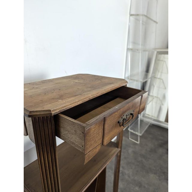 Walnut Music Cabinet with Compartments and Drawer, 1900s, Brass For Sale - Image 6 of 10