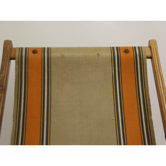 Vintage French Childrens Garden Lounger with Ottoman, 1930s For Sale - Image 6 of 11