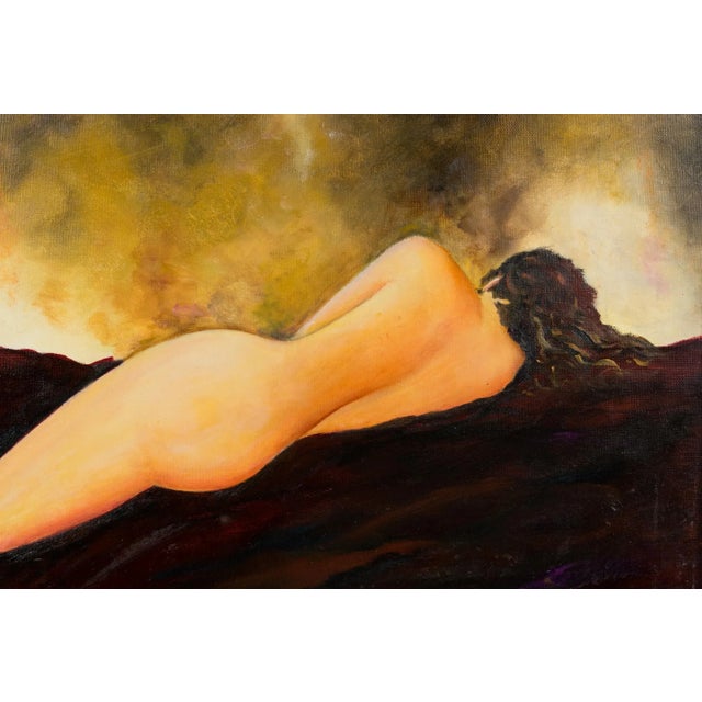Brown Lying Nude Study Oil Painting by Robert Roujas For Sale - Image 8 of 13