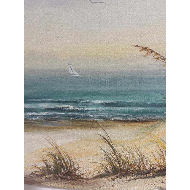 Vintage Seascape Painting on Canvas For Sale - Image 4 of 10